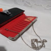 Естествена кожа на HERMES - малка дамска чанта в черно и червено, снимка 13 - Чанти - 35408651
