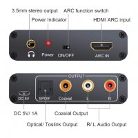 Цифров към аналогов аудио конвертор (DAC) HDMI ARC към AV/RCA,SPDIF,coaxial, снимка 2 - Части и Платки - 31150797