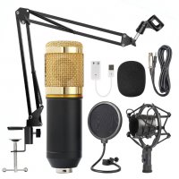 Кондензаторен студио микрофон, професионален микроинфон за инфлуенсъри, микрофон за влогъри, снимка 3 - Микрофони - 37092826