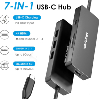 WAVLINK 7-в-1 USB C докинг станция с 4K HDMI, 100W PD, 3x5Gbps USB 3.1, снимка 2 - Кабели и адаптери - 44672072
