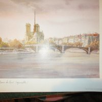 Картини от Париж: катедралата "Парижката Света Богородица"и Триумфалната арка на "Шанз Елизе", снимка 1 - Картини - 31613244