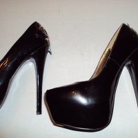 Черни лачени обувки с метална украса , снимка 6 - Дамски обувки на ток - 29922120