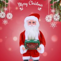 Пеещ и танцуващ Дядо Коледа със светещ подарък, снимка 7 - Декорация за дома - 42910756