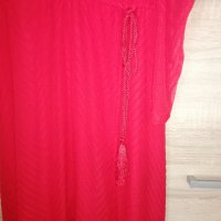 Страхотна дълга червена рокля H&M+подарък червило Max factor , снимка 16 - Рокли - 35453158