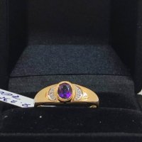 Златен пръстен с естествен Аметист-2,23гр/18кр, снимка 1 - Пръстени - 40575123
