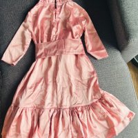 Детска розова сатенена рокля, снимка 3 - Детски рокли и поли - 42643510