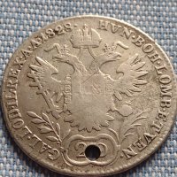 Сребърна монета 20 кройцера 1828г. Франц първи Виена Австрия 23919, снимка 6 - Нумизматика и бонистика - 42899822