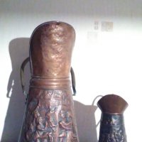 Стара медна кофа за пепел,въглища и дърва, снимка 5 - Антикварни и старинни предмети - 39830926