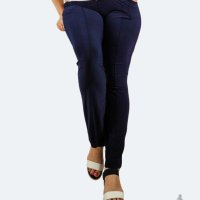 Летен дамски панталон в голям размер – тъмно син, снимка 2 - Спортни екипи - 40422369