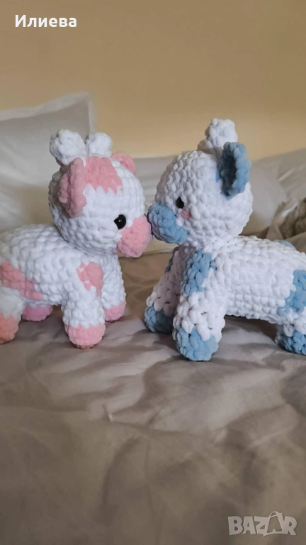 Плетени мъжка и женска свети Валентин кравички, снимка 1