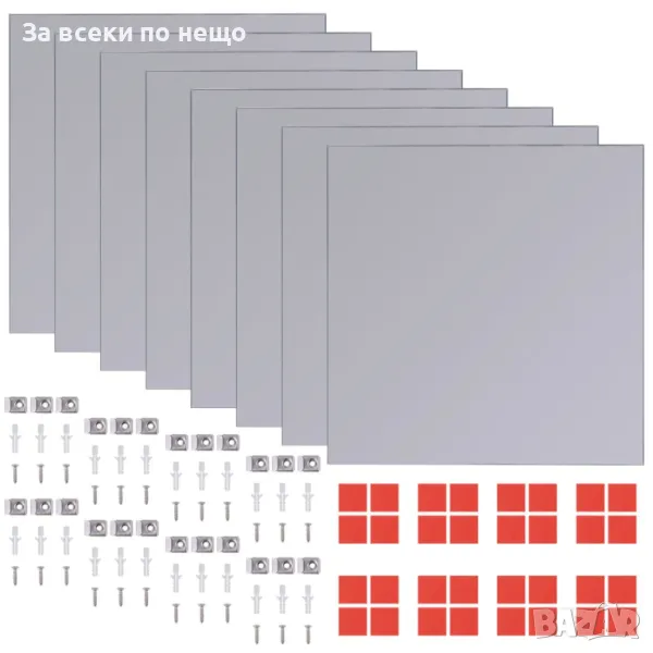 Огледални плочки без рамки, стъкло, 8 бр, 20,5 см Код P530, снимка 1