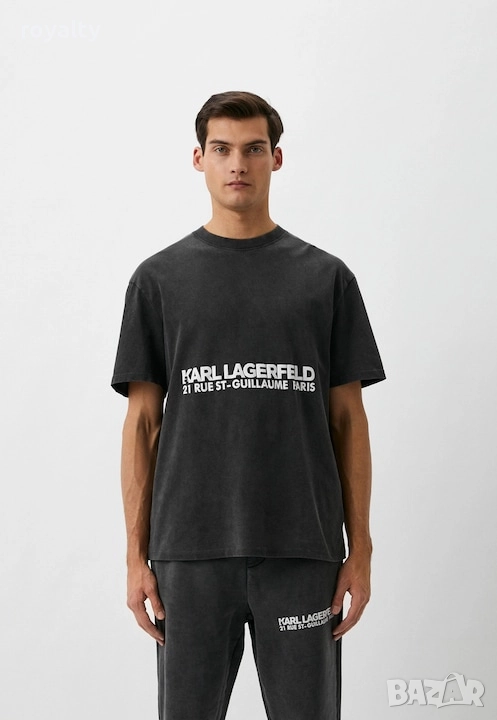 Karl Lagerfeld Оригинална Мъжка Тениска, Черна, XS, Черен, снимка 1