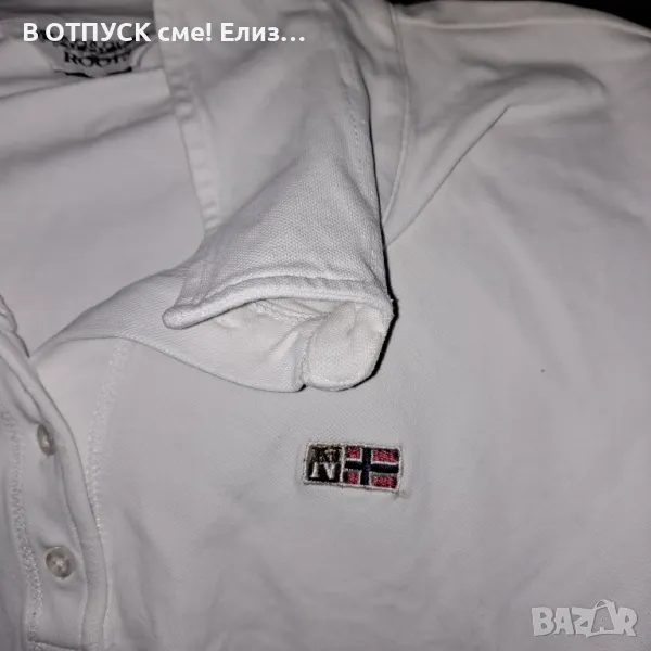 оригинална тениска Napapijri поло модел, с якичка, снимка 1