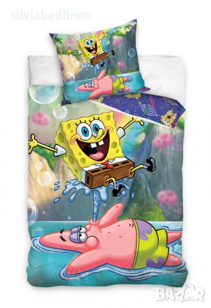 ПРОМОЦИЯ!–25%!Спести до 28лв!3D Спално бельо ранфорс Спондж Боб, снимка 1