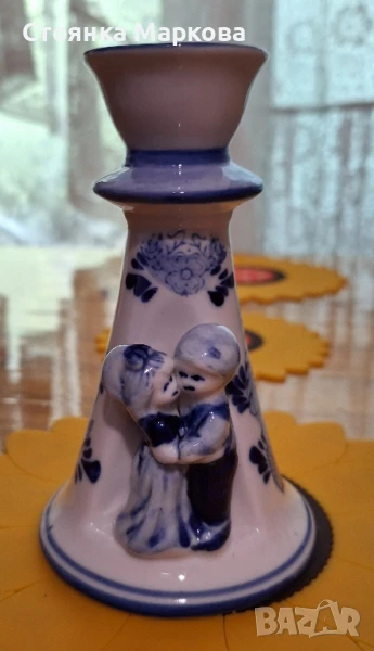 Нов красив свещник в синьо, снимка 1