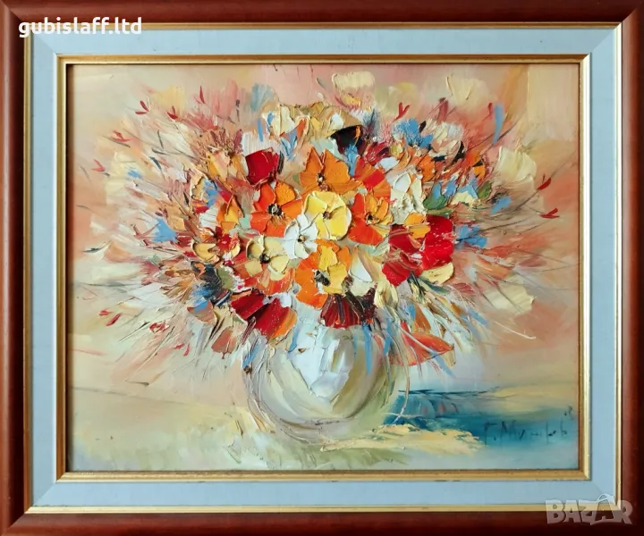 Картина, натюрморт, худ. П. Митков, 2003 г., снимка 1