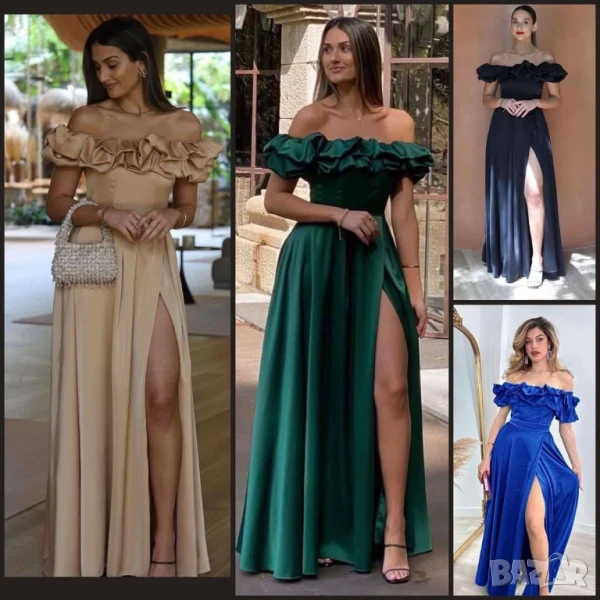 💚Дълги елегантни,сатенени рокли  , снимка 1