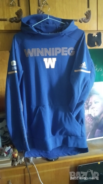 Adidas hoodie for the Winnipeg Blue Bombers, a Canadian Football League, снимка 1