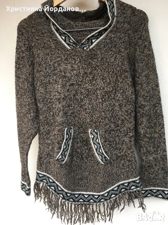 100% алпака/лама суичър с качулка, снимка 1