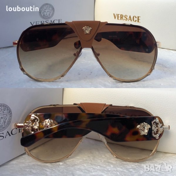 Versace 2020 унисекс слънчеви очила с кожа дамски,мъжки слънчеви очила, снимка 1
