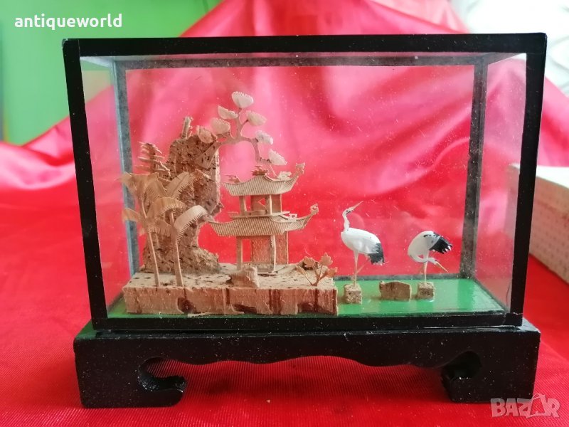 Стара Китайска ДИОРАМА , Пагода  Hand Made, снимка 1