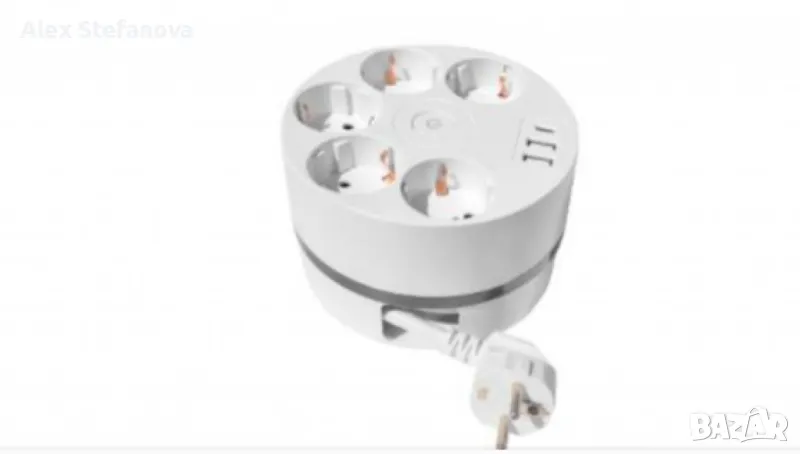 Кабелна макара Technaxx, с множество гнезда, удължителен кабел 140 cm, USB 5x 230V, снимка 1