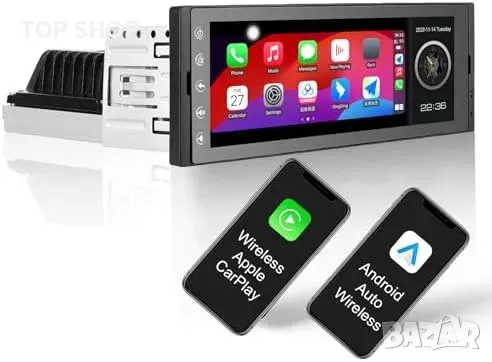 Ново 6.9" Android Car Radio с CarPlay и Bluetooth, GPS навигация кола, снимка 1