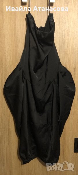 Черна рокля без презрамки, снимка 1