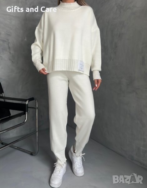 Зимен бял комплект от мекичка материя , снимка 1