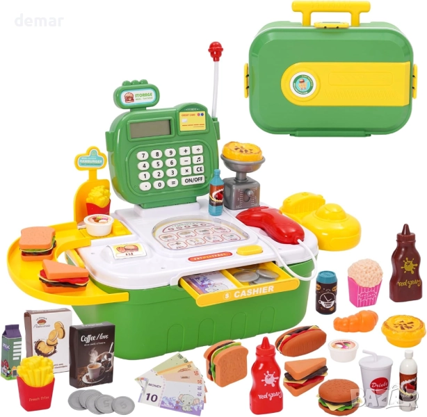 Играчка Касов апарат, 43 части Комплект за игра със скенер, кантар, снимка 1