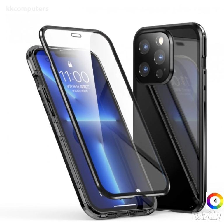 Apple iPhone 13 Pro Max Удароустойчив Калъф Metal Frame с Магнит 360 Градуса Защита и Протектор, 29,, снимка 1