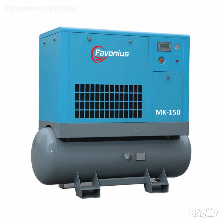 Компресорна станция - винтов компресор 4 kW, изсушител и ресивер 270 л. Чисто нова, гаранция 5 годин, снимка 1