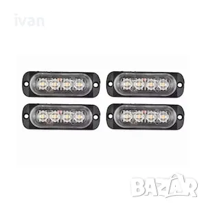 4 броя Автомобилен проектор с 4 светодиода, за офроуд мотоциклет ATV бъги, 12W, DC 12-24 V, 3000K


, снимка 1