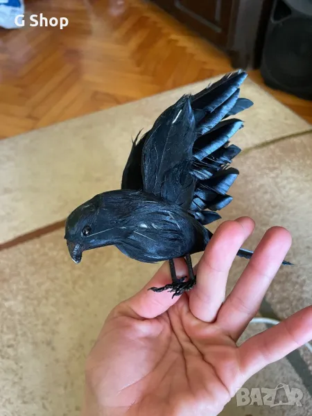 Гарван гарга декорация фигурка птица, снимка 1