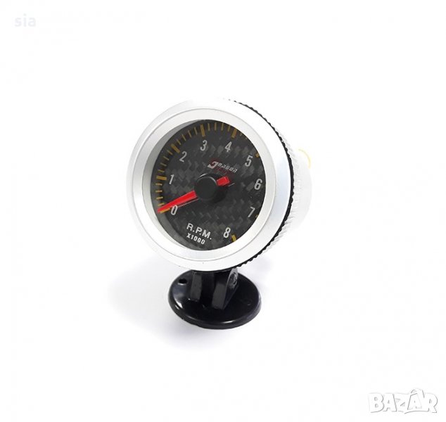 Оборотомер, Уред за измерване оборотите на двигателя, Тунинг измервателен уред оборотомер 52мм, снимка 1