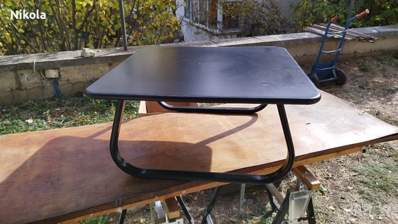 Масичка холна - черна помощна офис маса 70/70/33см, снимка 1