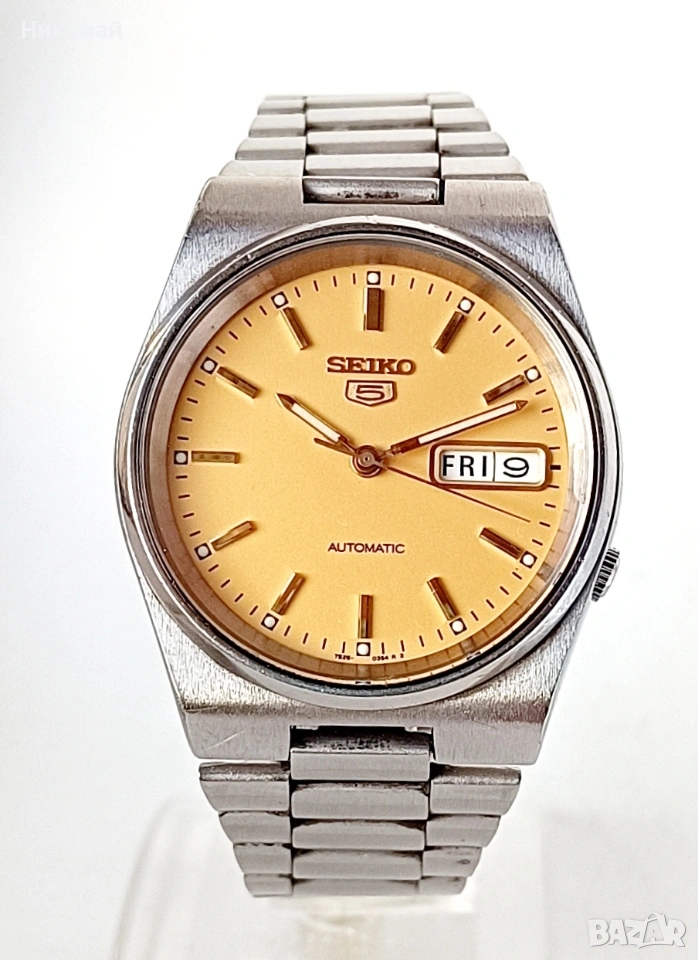 Seiko 5 Сейко 5 - самонавиващ се часовник, запазен, профилактиран, снимка 1