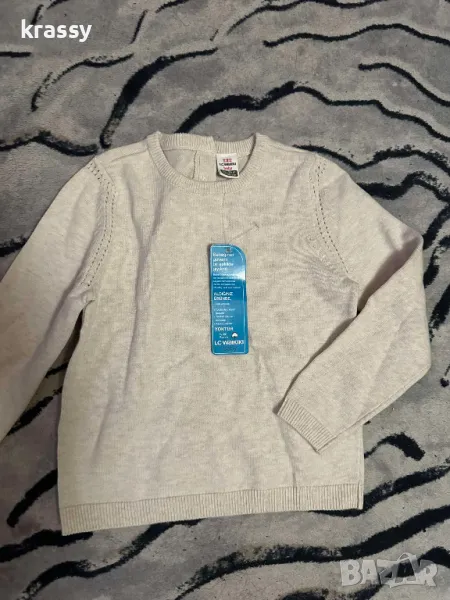 НОВ бежов детски пуловер LCWaikiki (размер 14-36 месеца), снимка 1