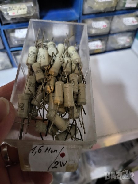 Български резистор, съпротивление - 1.6 мегаома 2 вата, снимка 1