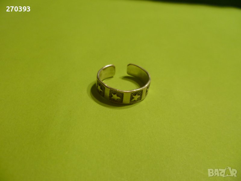  Отворен сребърен пръстен - халка, снимка 1