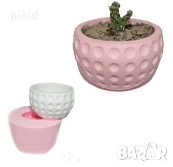 3D Купичка кашпа саксия на точки цилиндър силиконов молд форма свещ гипс украса декор, снимка 1