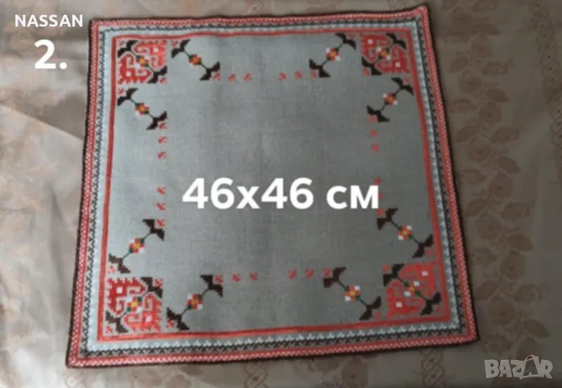 Ръчно бродирани карета с копринени конци върху панама, снимка 1