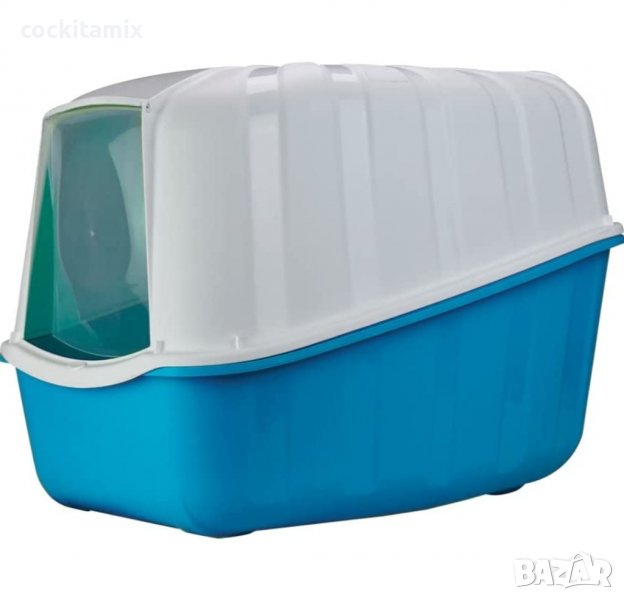 Закрита котешка тоалетна КОМОДА синя  54 / 39 / 40 височина, снимка 1