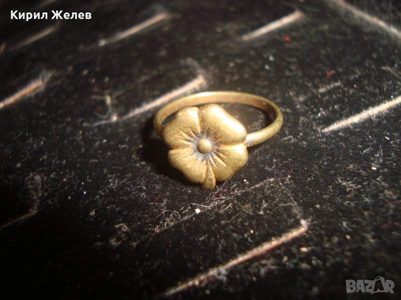 РЕТРО БРОНЗОВ ПРЪСТЕН ДЕТЕЛИНА РЪЧНО ИЗРАБОТЕН СТАРИНЕН ЦВЕТЕ 19641, снимка 1