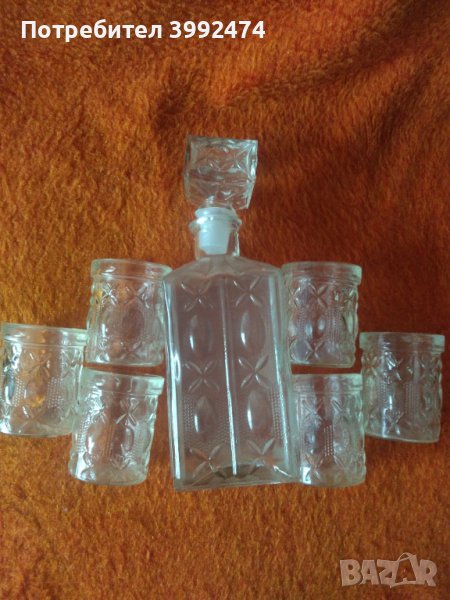 Гарафа и 6 чаши за алкохол/уиски, снимка 1