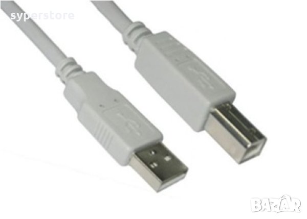 Кабел USB2.0 към USB Type B 1.5m Сив VCom SS001263 Cable USB - USB Type B M/M, снимка 1