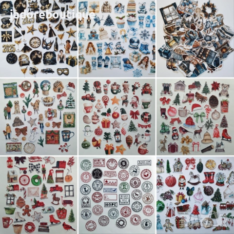 Стикери за скрапбук Зимни/ Коледни теми различни видове