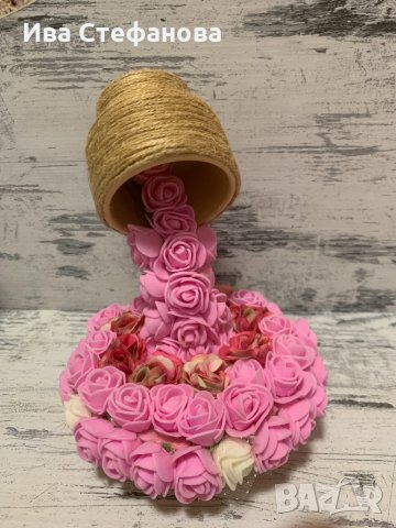 3D чаша романтичен подарък от рози за влюбени Свети Валентин , снимка 2 - Романтични подаръци - 31498312