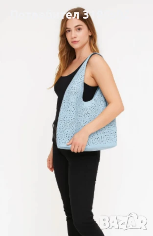 Стилна дамска чанта с вътрешен несесер, снимка 5 - Чанти - 50879509