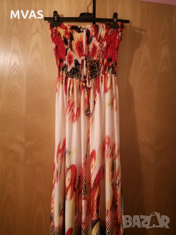 Нова дълга лятна рокля с етикет M, снимка 2 - Рокли - 29565496
